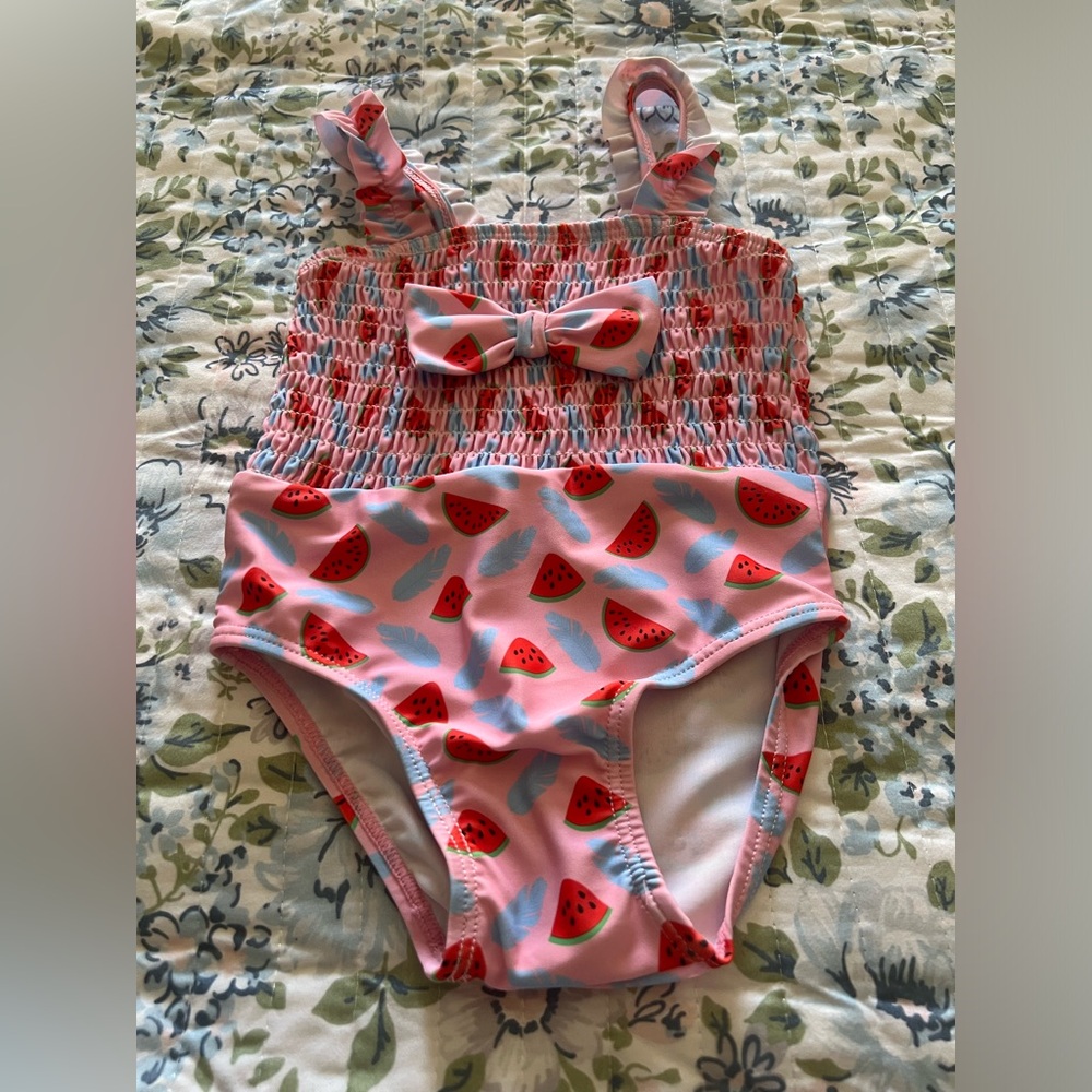 Watermelon Print Kids Swimwear Baby Girl SHEIN Swimsuit Size (9-12m)